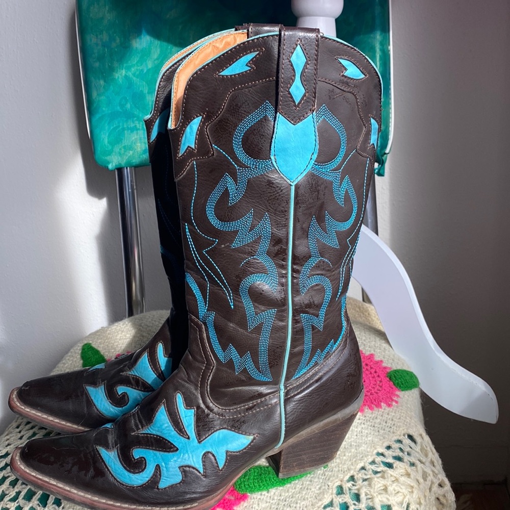 Nomad Turquoise Color. Genuine Leather Boots.